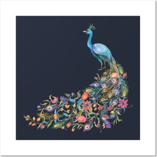 Peacock Watercolor Beauty Feather Posters and Art